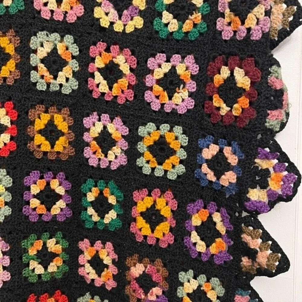 Large Granny Square Crochet Blanket